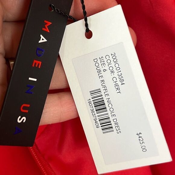 NWT Milly Women’s Double Ruffle Sleeve Nicole Shift Dress, Size 6, NWT - Picture 8 of 11